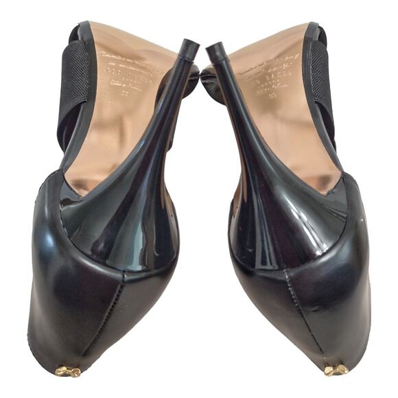 TED BAKER Black Skinny Stiletto Heels US Size 8.5 Elasticized Straps EU Size 39 - Picture 12 of 14